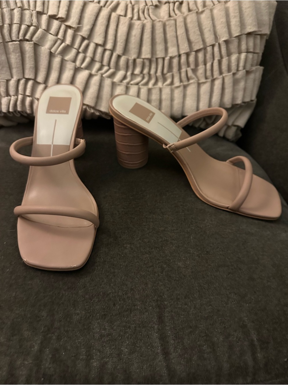 Dolce Vita Blush Tan Double-Strap Block Heel Sandals